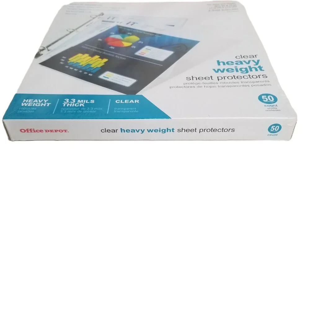 Office Depot Heavyweight Sheet Protectors 50 Count 3.3 Mil Clear Top Load NEW